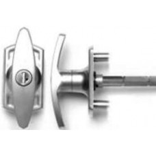 Henderson Locking-T Handle - Silver Finsih - 76mm Spindle - Short Spigot